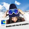 Gogle narciarskie Zimowe okulary anty-fog wiatrówki goggs ochronę UV łyżwiarkę mody MC889 L221022