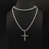 Designers necklaces cuban link gold chain chains Cross Necklace With 4mm Zircon Tennis Chain Iced Out Bling