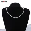 Colliers de pendentif Oevas 100% 925 argent sterling complet 3 mm4 mm de luxe de luxe en diamant à diamant collier étincelant des cadeaux de bijoux finis 221026