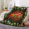 Multicolors de flanela de natal manta de moda arremesso de cobertores sof￡s