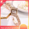 Gadgets de plein air femmes montres montre-bracelet de luxe Relogio Feminino horloge pour acier dame or Rose Quartz dames