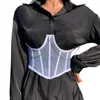 أحزمة 2022 مثير مشد Underbust النساء القوطية العلوية الشبك