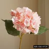 Kunstmatige Hydrangea Flower Head Fake Silk Flowers met stengelblad voor woensdag Wedding Centerpieces Home Decoratief Homebouquet In Wit Green Pink Royal 15 kleuren