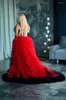 Skirts Stylish Red&Black Asymmetrical Ruffles Tulle Women Fluffy Tiered Long Maxi Skirt To Party Female Mesh