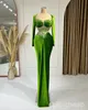 2022 Arabski Aso Ebi luksusowe zielone sukienki na bal