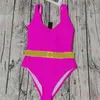 Gold Jacquard Swimsuit Pink One Piece Swimwear For Women High Cut Swimsuits Hot Spring Bikini