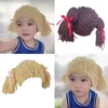 Шляпы Q39C Kid Cigtail Wig Hair Curly Praint Wired Craid State Hat Crochet Girl Pography реквизит