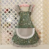 Aprons Cute Bib Apron For Woman Home Kitchen Korean Wave Lace Cooking Restaurant With Pocket