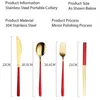 平らな製品セットポータブルカトラリーセットゴールドナイフフォークスプーン箸304ステンレス鋼の食器用品ケースの調理器具
