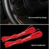 Steering Wheel Covers DIY Soft Artificial Leather Braid On The Steering-wheel Of Car With Needle And Thread Lnterior Accessories