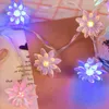 Strings Lotus Sunflower Cherry Blossom Flower Garland LED String Fairy Lights Crystal Outdoor Christmas Decoration Lamps