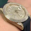 Diamond Mans tittar på 40mm automatiska mekaniska armbandsur Business Rubber Montre de Luxe Movement Watches for Men