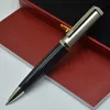 2022 New Fashion Limited Edition Perpoint Pen عالي الجودة الفضة السوداء الكرة المعدنية أقلام الكتابة على اللوازم المدرسية المكتبية السلس