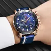 Wristwatches LIGE Fashion Mens Watches Top Luxury Brand Waterproof Sport Wrist Watch Chronograph Quartz Military Leather Relogio Masculino 221026