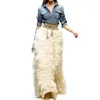 Saias High End Beige Buffles Triered A-Line Tulle Mulheres 2022 Custom Salia de noiva longa feita