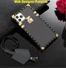 Square Leather iPhone 13 Pro Max Cases for IP14PLUS 14Promax 12 mini 11 XR XSmax 6 7 8Plus Luxury Designer Trunk Box Phone Case Women Girls Shockproof Protective Cover