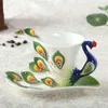 Pauw Theekopje traf Schotel Lepel 3d Keramiek Tea Tasse Thermische Ontbijt Koffie Mokken Wasser Kerst Brithaday Geschenk RRA253