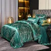 Set biancheria da letto di lusso jacquard caffè oro set letto queen king size macchia 4 pezzi set copripiumino in pizzo di seta di cotone lenzuolo tessili per la casa265a