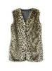 Gilet da donna in pelliccia di leopardo invernale da donna Gilet caldo da donna Gilet di grandi dimensioni