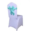 Housses de chaise 1 pièces élastique sans laçage décor d'arc sans étirement attache-dos fleur nœud-noeud couverture pour fête de mariage Banquet #CR