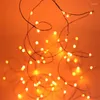 Saiten 10M 100 LED Lichter Dekoration Halloween Schwarzer Draht Orange Lila Farbe Fee für Heimdekoration