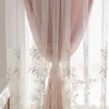 Rideau Princesse Style Lumière De Luxe Dentelle Brodé Fenêtre Écran Double Couche Rideaux Pour Salon Chambre Salle À Manger Décoration