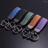 Keychains Luxury Car Key Chain High-quality Suede Leather Rings Holder Buckle Alcantara Bag Pendant Charms Xmas Gift For Couple