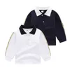 T-Shirts Kleidungsstücke Sets Baby Jungen Turnhalterhälfte Herbst Kinder Langarm T-Shirt Gentleman Stil Kinder Baumwolle Casual Tops Tees Jungen Hemden Kinderkleidung