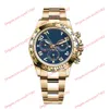 4 color highquality men's watch 2813 automatic mechanical wristwatch 116508 gold blue silver watches 40mm white diamond dial timerless gold stainless steel strap