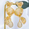 Dangle Earrings Missvikki Dubai Luxury Gorgeous Wavy Bow Pendant For Noble Women Bridal Earring Aretes De Mujer Modernos Gift 2022