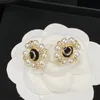 Designer-Ohrringe für Frauen, luxuriöser Perlenschmuck, Ohrstecker, modischer Diamant, 18 Karat vergoldet, Buchstaben, Geschenke, Paare