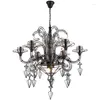 Pendant Lamps Baroque Black White Iron Designer Hanging Lustre LED Chandelier Lighting Suspension Luminaire Lampen For Foyer