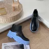 Designer Woman Train Boots Fashion Anti-Slip Platform Boots Real Leather Crystal Outdoor Martin Ankle Winter Fall Colored Soles No423