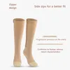 Sports Socks 2 PCS Non-slip Absorption Skin Friendly Sport Compression Zip Stockings