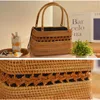 Bolsas de armazenamento Vietnamita Pure Made Handmade Rattan Bolsa feminina Feminina Bestas Pastoral Postoral Pão portátil para meninas