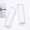 2 Gün Teslimat 20oz Sublimasyon Plastik Samanlı Tumbler 304 Paslanmaz Çelik Düz Boş Su Kupaları Açık Doubel Duvar Termos Kupaları ABD/CA Yerel Depo