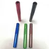 Latest Colorful Cigarette Shaped Metal Pipe Hitters Bat Tube Hand Tobacco Smoking Cigar Pipes Tube Holder Tools 70mm Length Snuff Snorter