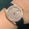 Diamond Watch Mans, 40mm Otomatik Mekanik Kol saatleri İzle İş Kauçuk Montre De Luxe Hareket Erkekler İçin Saatler