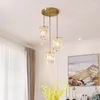 Pendants lampes en cristal lustre salle à manger allée îlot de cuisine pour le plafond léger moderne luxe en verre