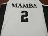Genähtes, seltenes #2 Mamba Gigi K B College-Basketballtrikot mit V-Ausschnitt, benutzerdefiniertes Trikot mit beliebiger Namensnummer