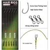 Fishing Hooks 24/48Pcs Ready Made Carp Rigs Barbed Hook Link with Braided Line Tied Feeder Leader Tackle 221026