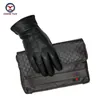 Cinq doigts gants hiver hommes peau de cerf gants en cuir mâle chaud doux noir couture conception hommes mitaines imitent les poils de lapin 70% laine doublure-07 221026