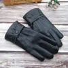 Guanti da ciclismo ather Touch Screen Inverno Uomo Genuine Black Vera pelle di pecora Fodera in lana Warm Driving L221024