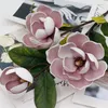 Artificial flowers large size 3 heads Magnolia flower for wedding decorations