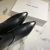 كلاسيكي Isabel Boots Marant Lamsy Black أصلي من الجلد الحقيقي أحذية الكاحل المعدنية على الطراز الغربي