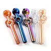 IN STOCK Unique Oil Burner Pipes Heady Glass Water Pipes 5 Inch Small Bongs Mini Hand Smoking Pipe Colorful Dab Rigs With Multi Colors