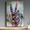 Classic Figure Painting Street Graffiti Art Lover Kissing Canvas Painting Posters and Prints Abstract Hand Wall Arts Picture for L4972570
