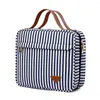 Cosmetic Bags Stripe Bag Waterproof Two-Tiered Women Travel Organizer Makeup Bulk Home Storage Washing Toiletry