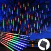 Cordes Solaire Meteor Douche Pluie Lumières 8 Tube Étanche En Plein Air LED Chute Fée Chaîne Pour Mariage Fête De Vacances Décor