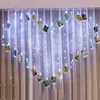 Saiten Thrisdar 2X1,5 M Karte Po Clip Halter String Licht Herz Form Fenster Vorhang Fee Weihnachten Party Hochzeit Girlande
